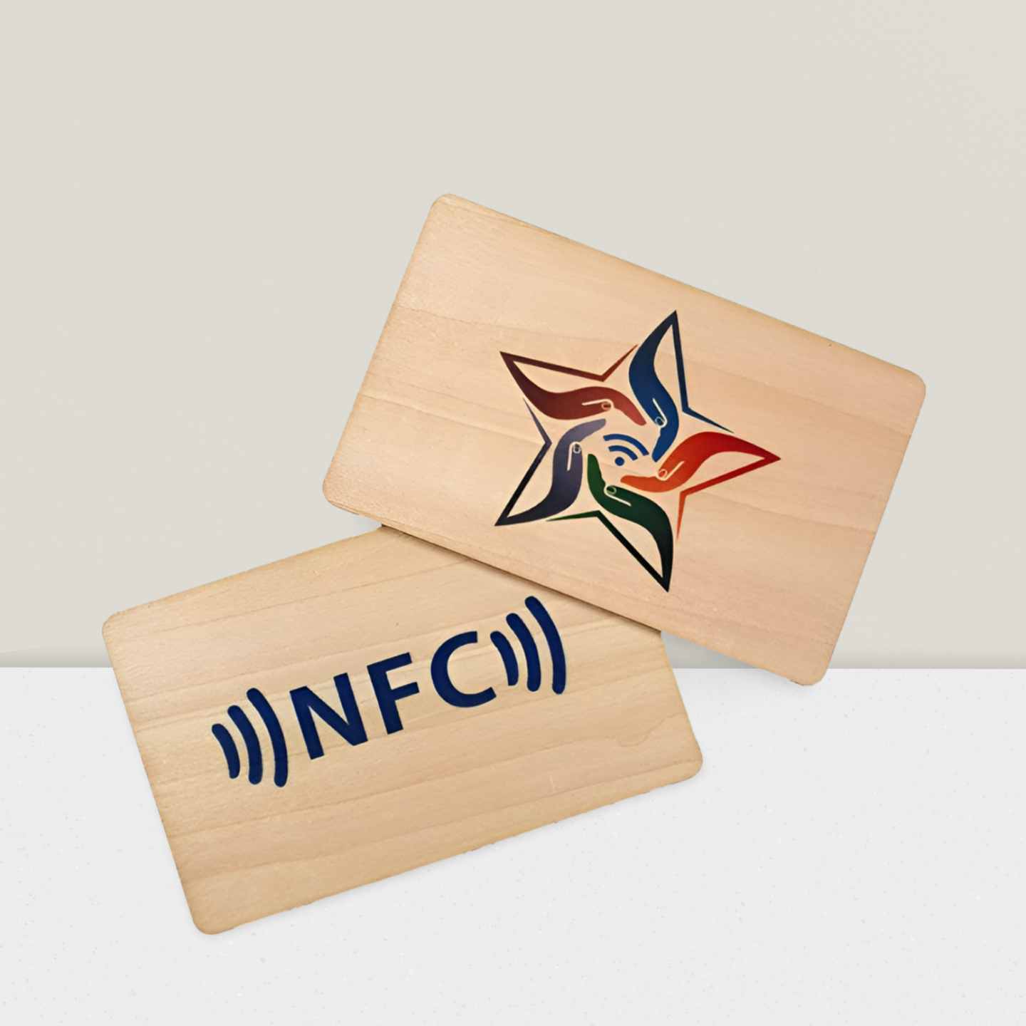 cherry wood digital NFC business card